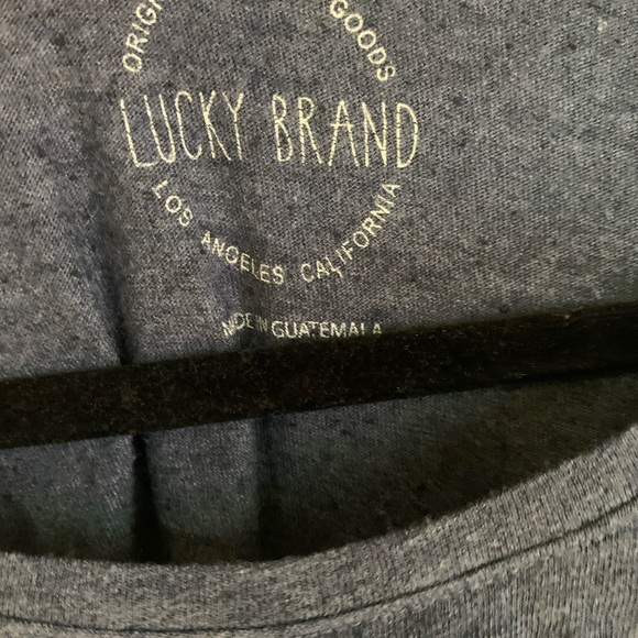 Navy long sleeve graphic tee with gold details from Lucky Brand - Picture 2 of 3